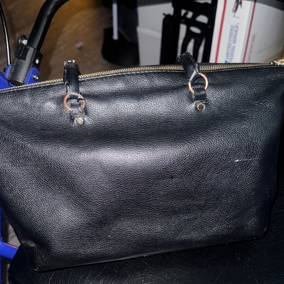 Victoria’s Secret Black & Gold Leather Shoulder  Bag with Gold Chain - Picture 12 of 14